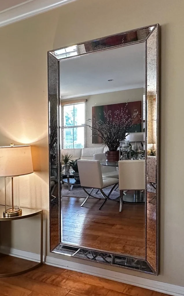 hanging a large vintage mirror